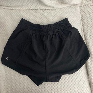 lululemon athletica tracker high rise short 4" black